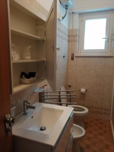 a bathroom with a sink and a toilet at B&B GALLETTO in Porto San Giorgio