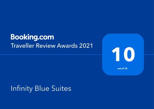 Certifikát, hodnocení, plakát nebo jiný dokument vystavený v ubytování Infinity Blue Suite