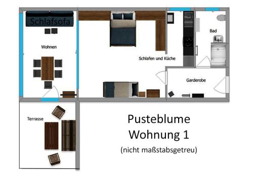 a floor plan of a house at HAPPY PLACE Pusteblume in Halblech