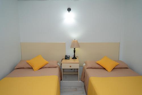 Hotel Casona de La Islaにあるベッド