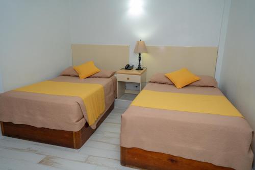 Hotel Casona de La Islaにあるベッド