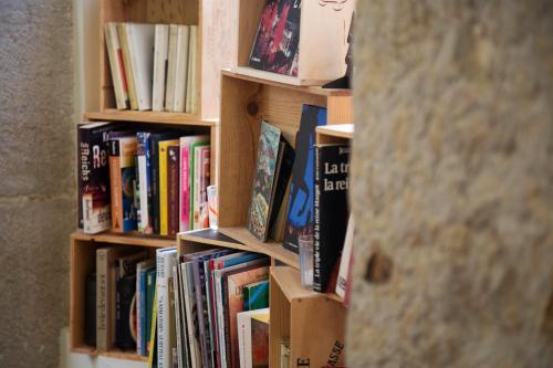 ein Bücherregal voller Bücher in der Unterkunft Hotelo Lyon Charité in Lyon