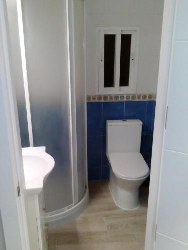 a bathroom with a toilet and a sink at GS ALCÁZAR in Talavera de la Reina