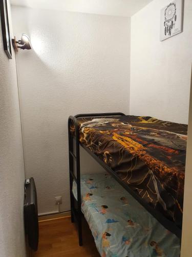 a bedroom with a bunk bed in a room at Foux d Allos - Studio au cœur de la station in La Foux
