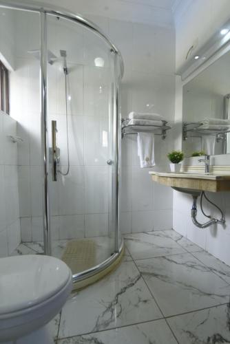 A bathroom at Anabel Apartment and Suites, Abuja