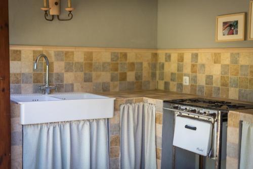 a kitchen with a sink and a stove at La Finca in La Orotava