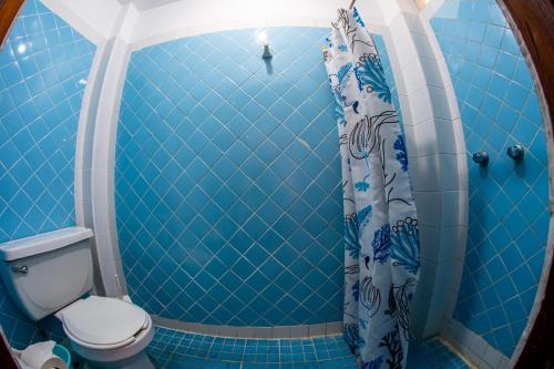 Koupelna v ubytování Hotel Delfin