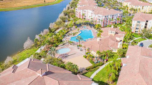 an aerial view of a house with a swimming pool at Vista Cay in Orlando