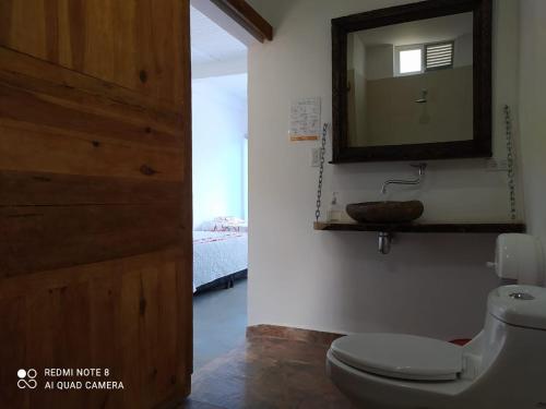 Koupelna v ubytování Hotel del Campo