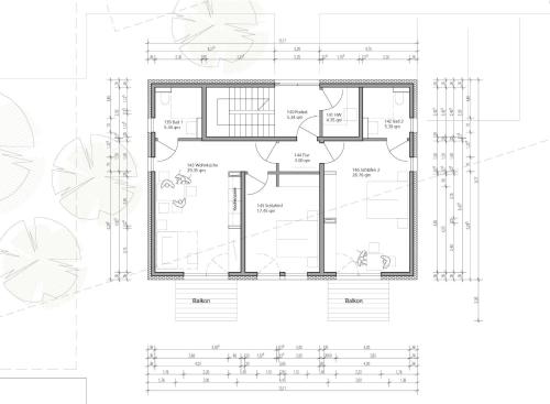 Půdorys ubytování Sonnenscheinhaus Wohnung 2