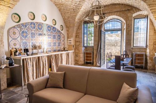 Ruang duduk di Luxury Cave Modica