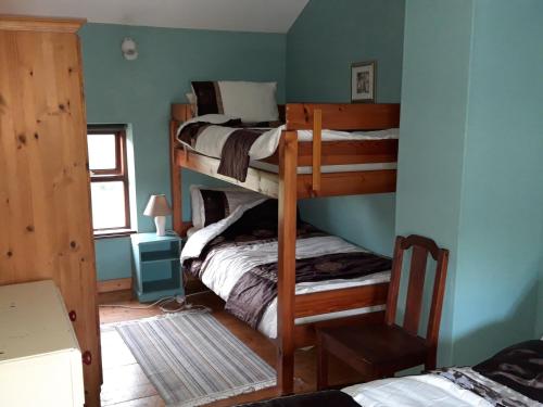 a bedroom with two bunk beds in a room at The Barn in Fethard on Sea