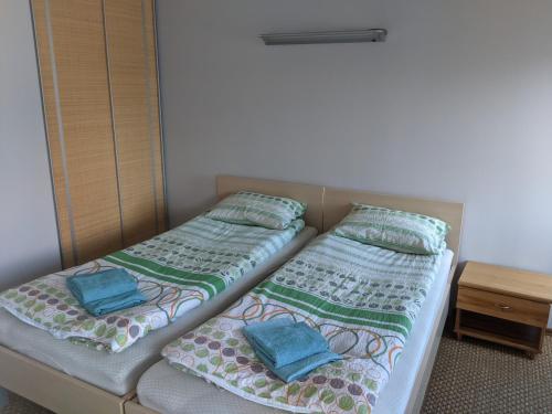Un pat sau paturi într-o cameră la Taikos 7