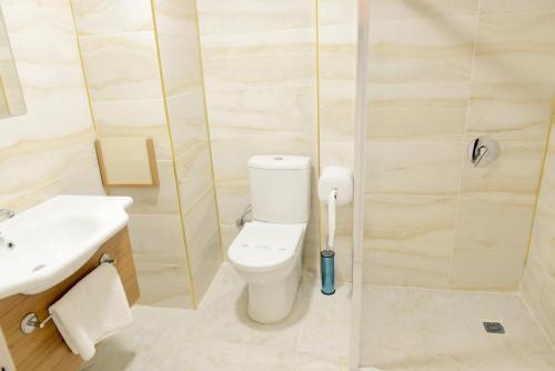 凡城的住宿－Hotel Yakut，一间带卫生间和淋浴的浴室