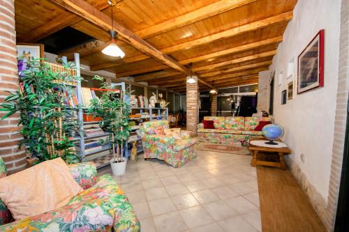 a living room with couches and plants at Next Stop 28 in Tivoli