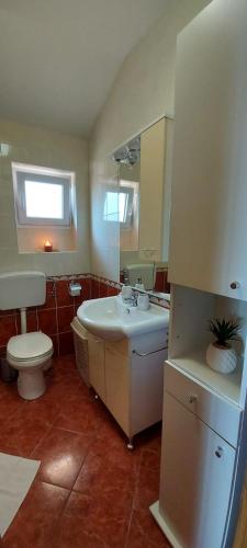 a bathroom with a sink and a toilet at Apartment Molnar in Polje