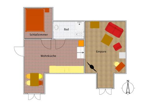 a floor plan of a building at Ferienhof Rauchhaus in Karft