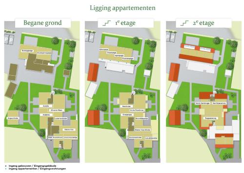 a floor plan of the apartment complexes at De Vlindertuin in Nes