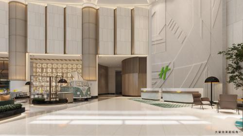 a rendering of the lobby of a hotel at Holiday Inn Shanghai Nanjing Road by IHG in Shanghai