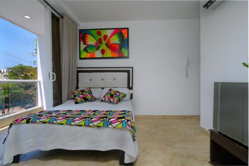 Ένα ή περισσότερα κρεβάτια σε δωμάτιο στο Hollywood Beach Suite