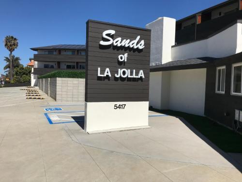 a sign that says santa of la jolla at Sands Of La Jolla in San Diego
