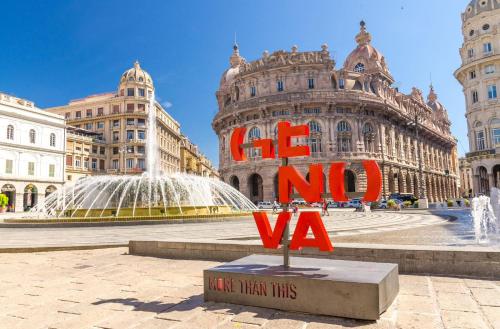 a sign that reads fire nova in front of a building at Living Genova Apartment in Genova