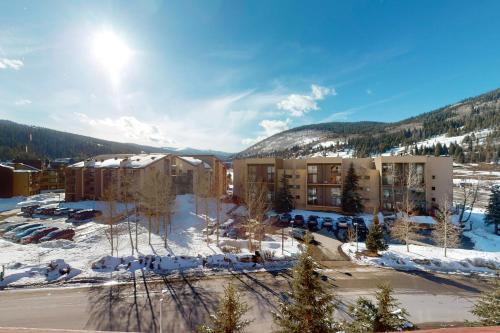 a view of a resort in the snow at Copper Springs Lodge 430 in Copper Mountain