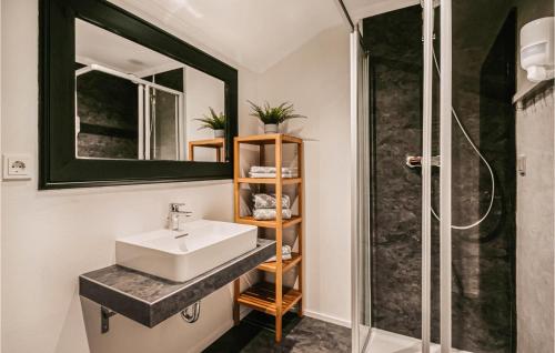 a bathroom with a sink and a shower at Gorgeous Apartment In Wagrain With Wifi in Wagrain