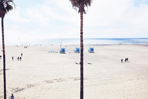 a beach scene with people on the beach at Venice V Hotel in Los Angeles