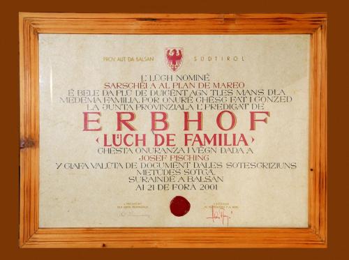 a framed picture of the edition of the ermittel document at Agriturismo Soleseid in San Vigilio Di Marebbe