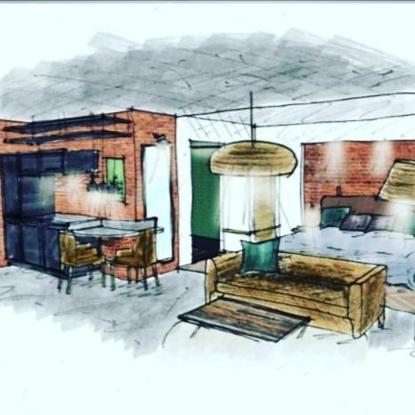 Zona de estar de Weekly Boardinghouse