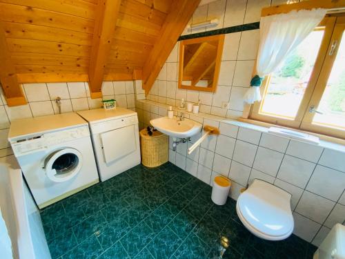 Koupelna v ubytování Zirbitz Hütte mit Sauna und Kamin