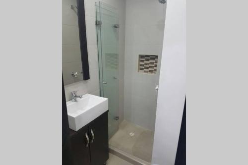 Phòng tắm tại Apartamento La Floresta con todas las comodidades