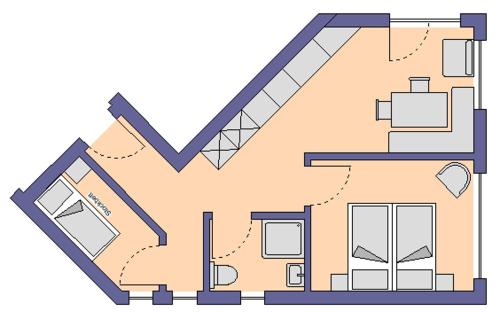 a drawing of a house with at Apart-Alpin in Stanzach