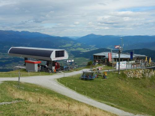 a gas station on the side of a hill at Gasthaus Chalet Mur in Sankt Michael im Lungau