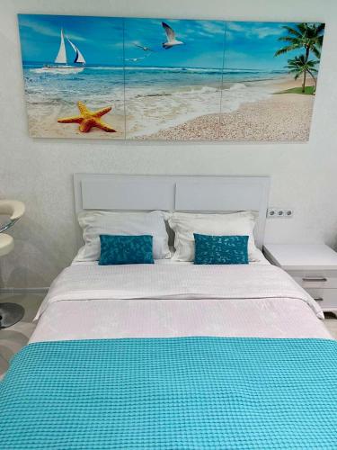 เตียงในห้องที่ Batumi-Studio 482
