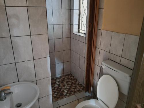 a bathroom with a toilet and a sink at Miami guest house in Vereeniging