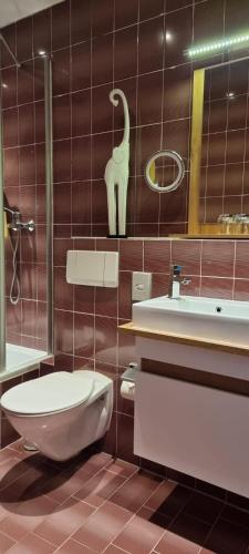 Koupelna v ubytování Hotel Engel