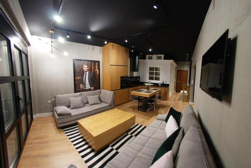 Χώρος καθιστικού στο Limani Luxury Apartments Beachfront