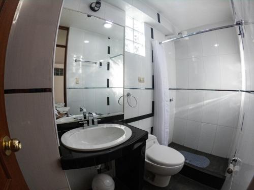Koupelna v ubytování Hotel Los Laureles