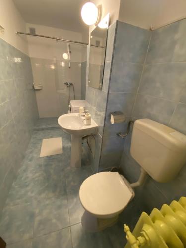 uma casa de banho com um WC e um lavatório em green Apartment 96 em Bucareste