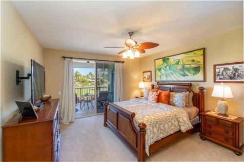 Postel nebo postele na pokoji v ubytování Golf Villas G2 at Mauna Lani Resort