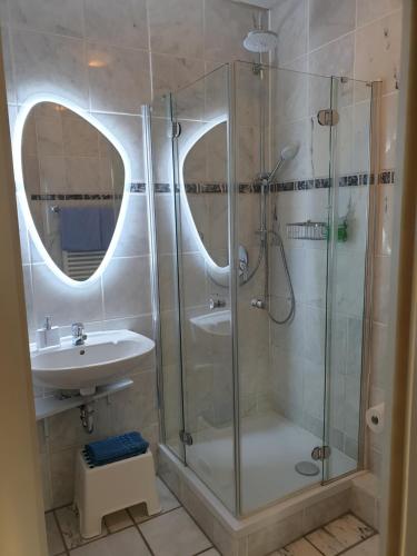 Koupelna v ubytování Hotel Altstadtwiege