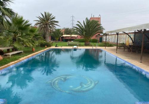 a swimming pool with a snake painted on it at Equi Palace & SPA Near Aeroport in Berrechid