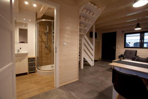 Een badkamer bij Domki HORYZONT
