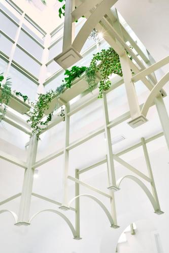 a room with plants on the ceiling at La Casa del Arco in Conil de la Frontera