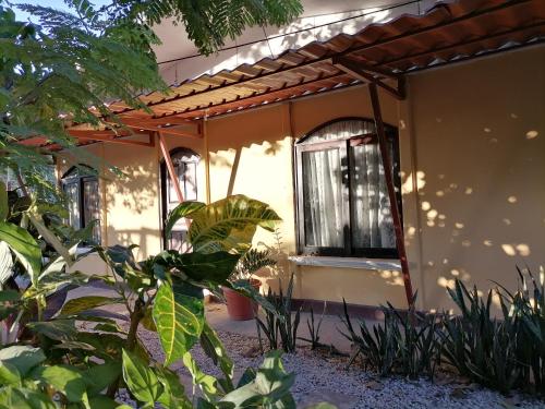 an outside view of a house with plants at Villa Gabriela, Casa Tucan in Liberia