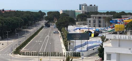 an empty street in a city with buildings at HOTEL Apartments ARDO in Golem