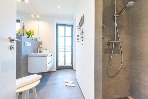 Koupelna v ubytování Zur Heiderose 3 Whg 3d StrandLaeufer