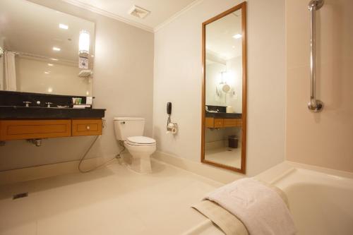 A bathroom at The Linden Suites